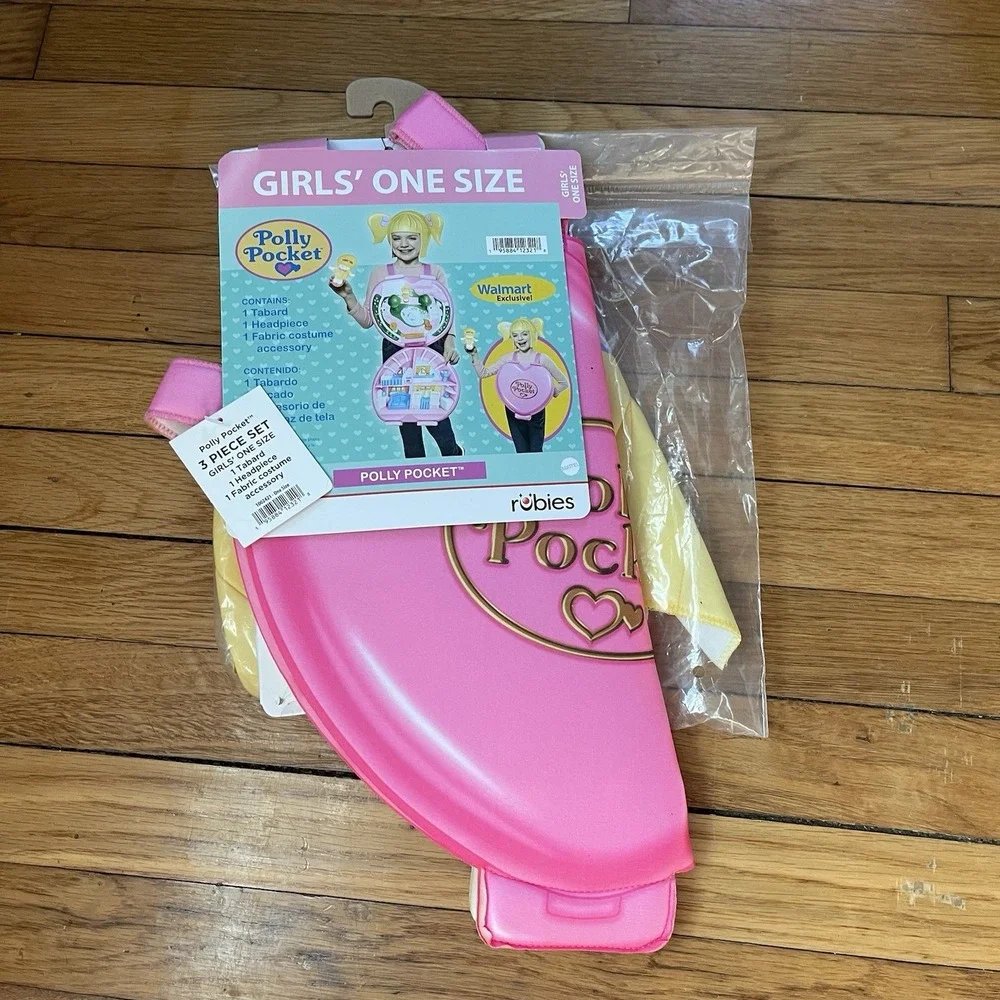 Girls One Size Polly Pocket Dress Up Costume New Halloween Party Play Nostalgic